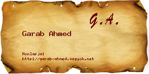 Garab Ahmed névjegykártya
